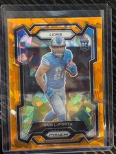 2023 Prizm Sam LaPorta #332 Orange Cracked Ice RC Rookie Detroit Lions