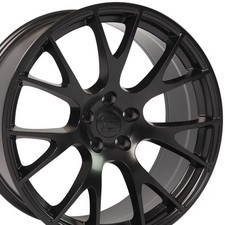 20x9 Satin Black 2528 Wheel Fits Dodge Chrysler Challenger Hellcat Style