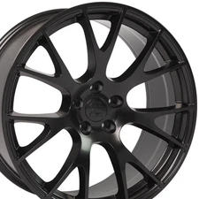 20x9 Satin Black 2528 Wheel Fits Dodge Chrysler Challenger Hellcat Style