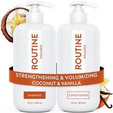 Routine Wellness Volumizing Shampoo Conditioner Coconut Vanilla Set