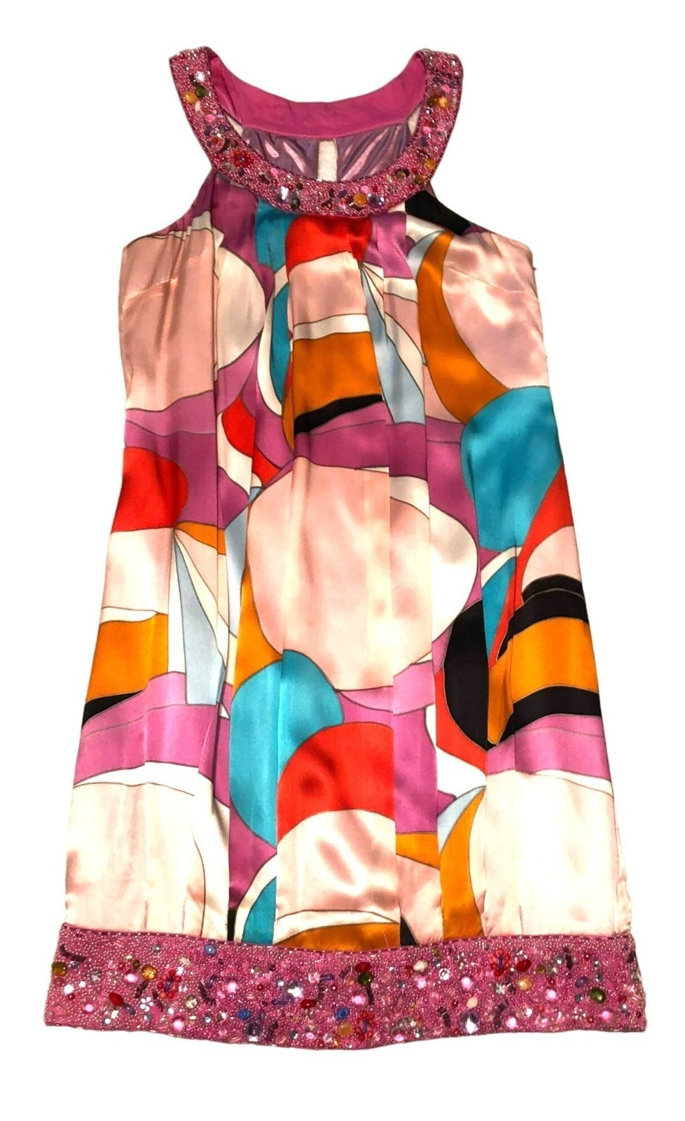 sue wong beaded cocktail dress Vtg Silk Sz 10 Heavily… 1796 Camilla Frill-Sleeve Long Palm-Print Vintage Sue Wong beaded Size:10 ½ B