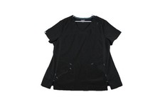 Scrubstar Performance Scrub Top Womens XL Black V-Neck Nursing Medical Uniform