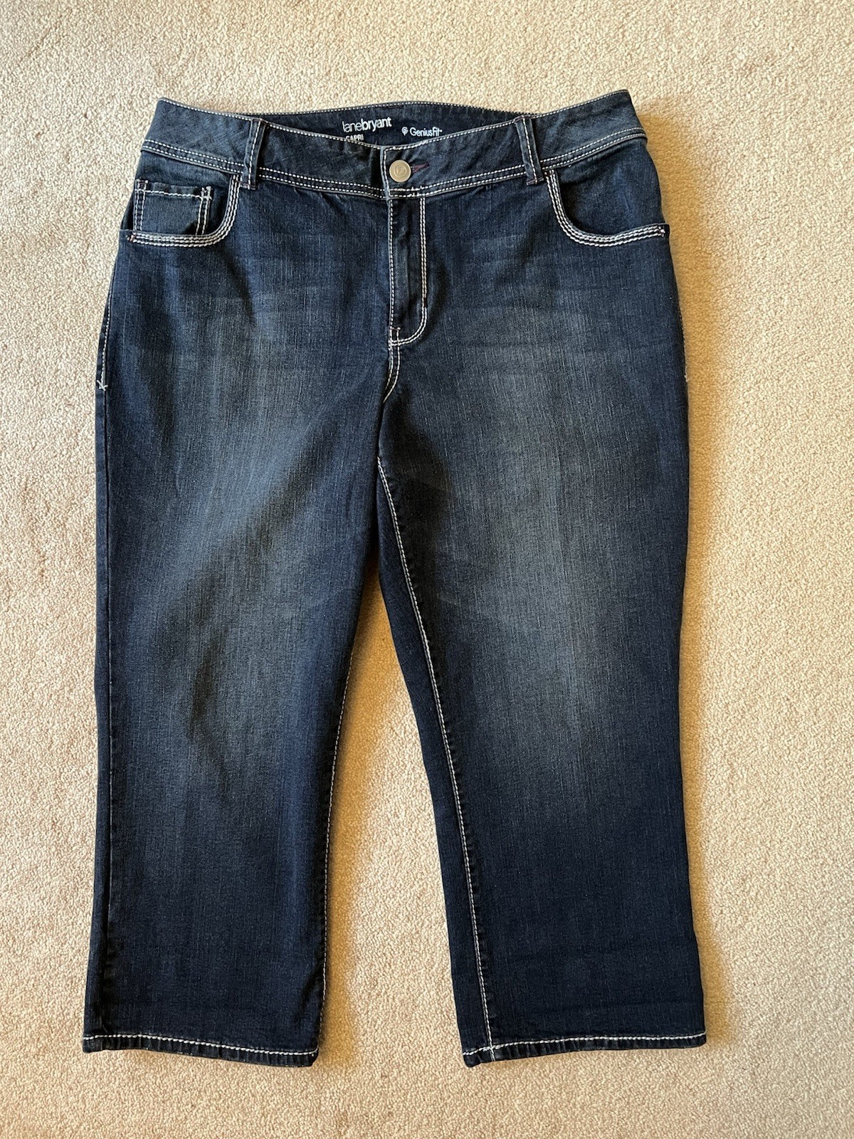 CAPRI/CROPPED JEANS - Lane Bryant - Genius Fit - Denim - Dark Blue - Sz 18
