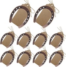 10PCS Vintage Mini Metal Horseshoe Wedding Favors with Kraft Tags