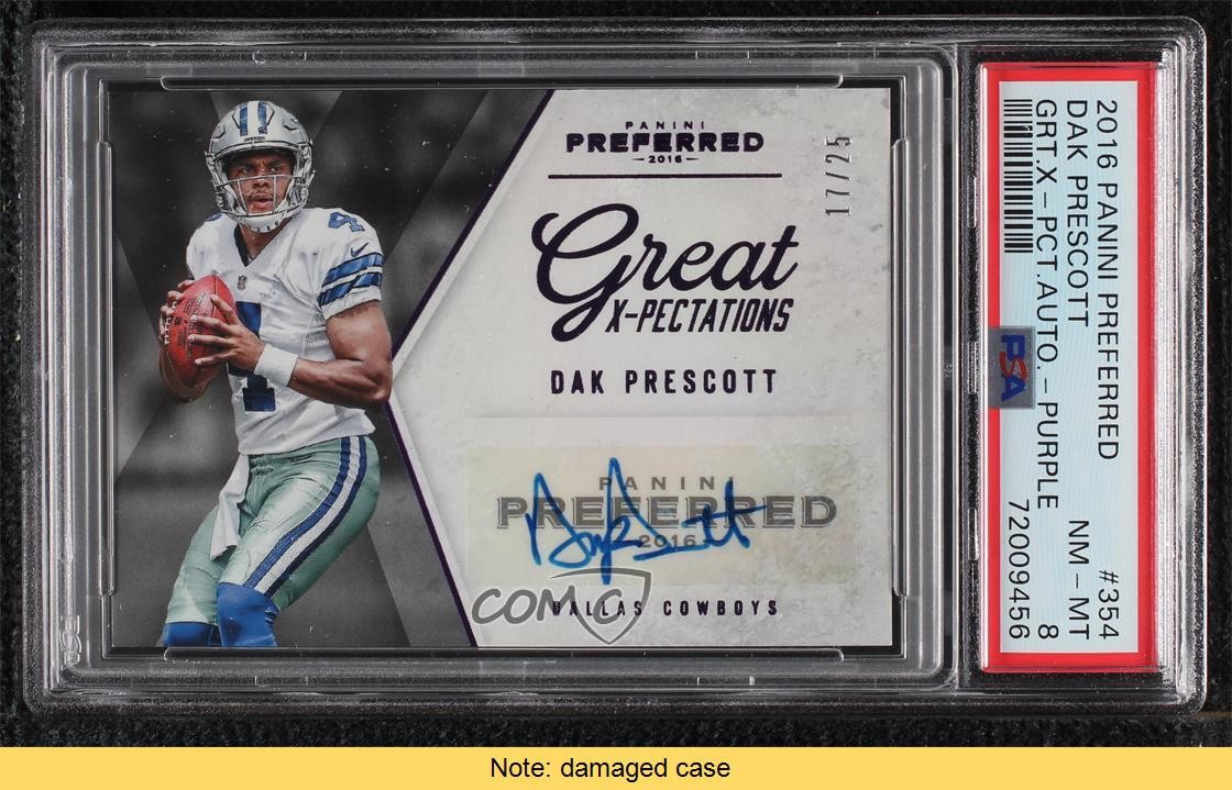 Dak Prescott Panini Preferred #354 Rookie Autograph Paninis Choice Award Purple