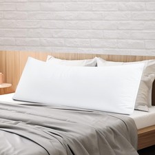 100 Egyptian Cotton Body Pillow Cover Long Case, 1Pack, White