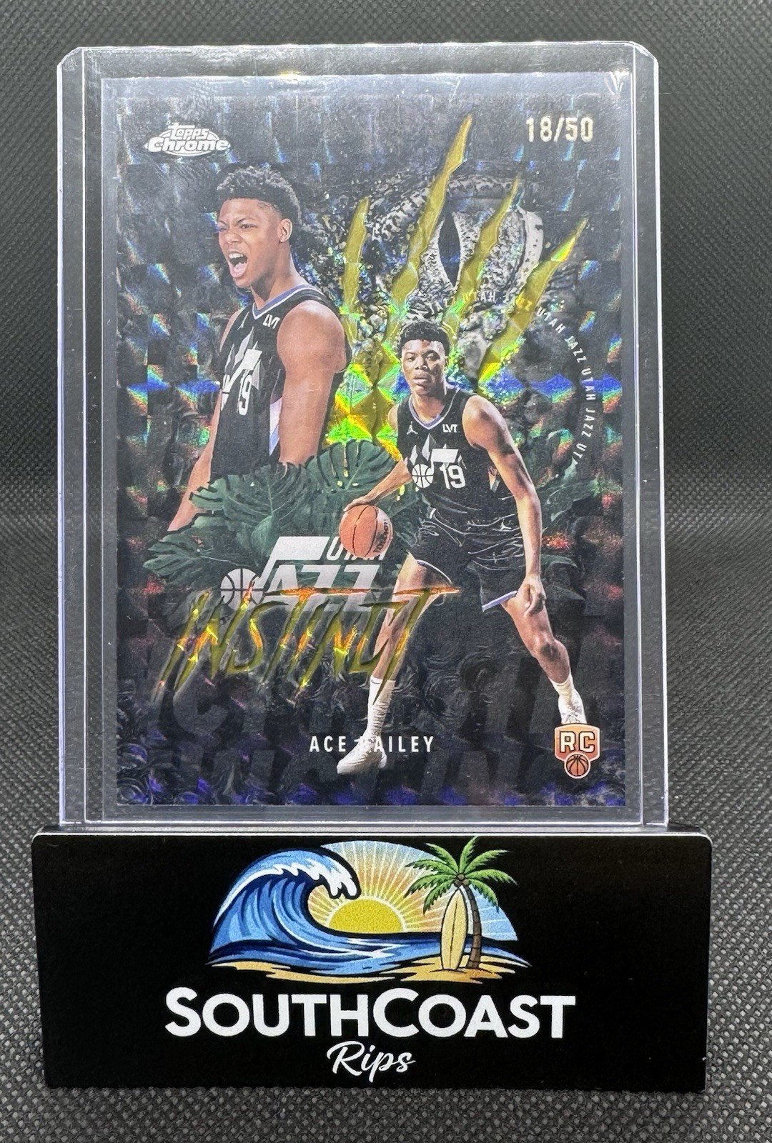 2025-26 Topps Chrome Ace Bailey #INS-15 Instinct Geometric Gold Refractor 18/50