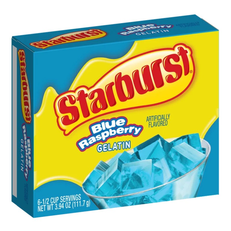 3x Starburst Blue Raspberry Gelatin Mix Dessert Candy Snack Sweet Treats 394oz 3490₽