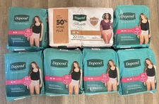 NEW Depends Adult Incontinence Diapers Underwear Brief Women’s Silhouette Lot M