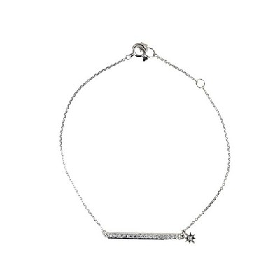 STAR JEWELRY K18WG DIAMOND BRACELET 0.07CT - Auth free shipping from Japan- Auth