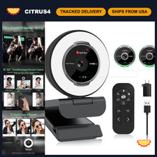 1080P Streaming Webcam with Microphone  Ring Light - USB HD Video Camera