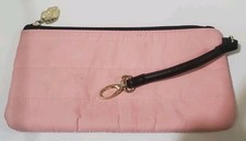 Luv Betsey by Betsey Johnson Pink Quilted Wristlet Clutch Purse Makeup Pouch EUC
