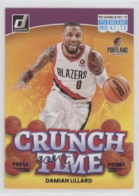 2022-23 Panini Donruss Crunch Time Purple Press Proof Damian Lillard #13 fm0