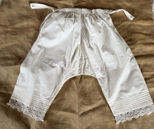 Antique Victorian Edwardian Cotton Bloomers Pantaloons Pregnancy Crochet Trim