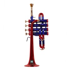 Piccolo Trumpet Brass Musical Instrument with Mouthpiece  Hardcase Multicolor