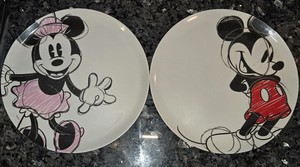  Disney Mickey Mouse & Minnie Mouse Zak! Designs Dinner Plates 10” – Set of 2 