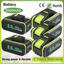 2-1X For WORX 20V Li-Ion Battery 8.0Ah WA3551 WA3551.1 WA3553 WA3553.1 / Charger
