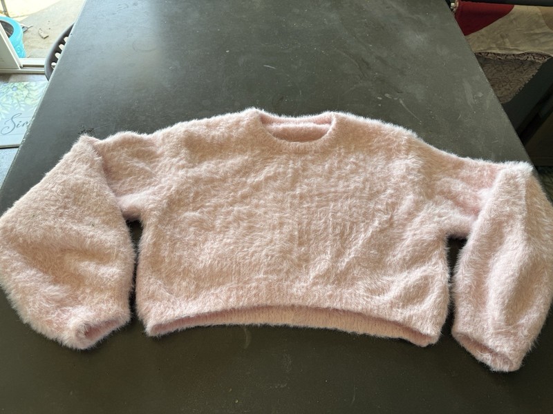 Girls Size 11-12 years Pink Cropped / Half Sweater by SHEIN ~ Soft