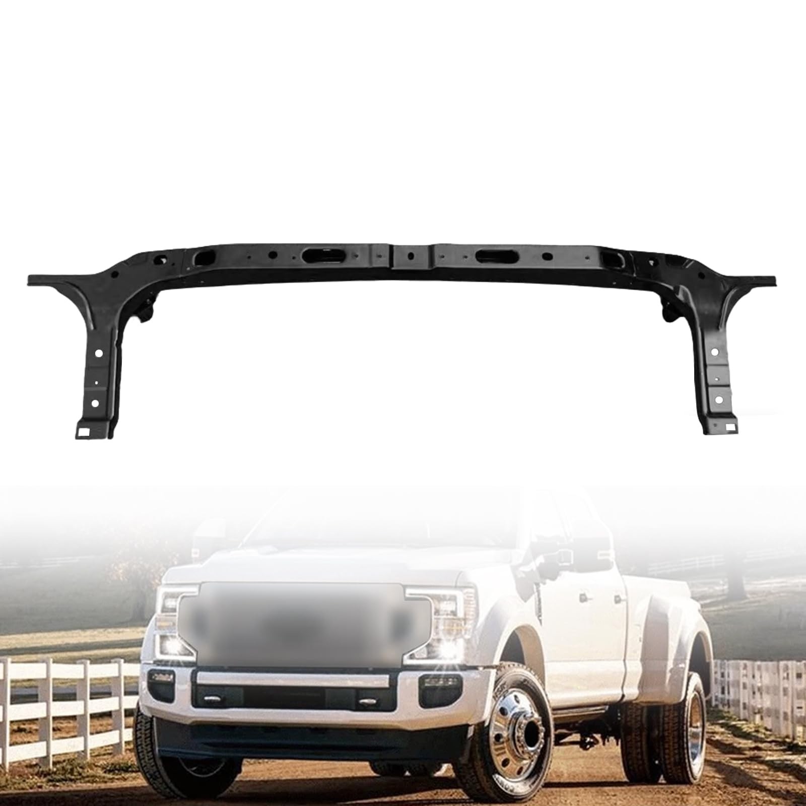Front Upper Radiator Support Tie Bar Black 23-26 F-250 F-350 F-450 Super Duty