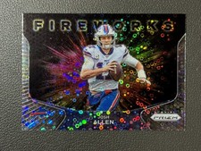 Josh Allen - 2020 Panini Prizm #18 - No Huddle Exclusive Disco Prizm FIREWORKS