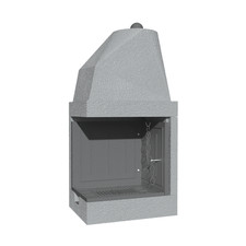 Camino Legna Prefabbricato  In Ghisa Focolare Aperto DS70TGH Reversibile Calore