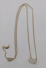 Luna Norte Signed Drusy Quartz Gold Tone 19" Necklace