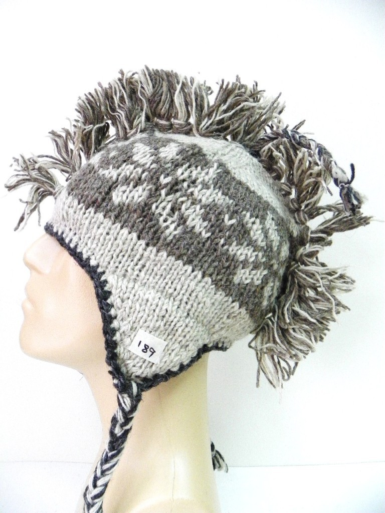 T189 New Gorgeous Mohawk Style Woolen Hat/Cap Handmade in Nepal