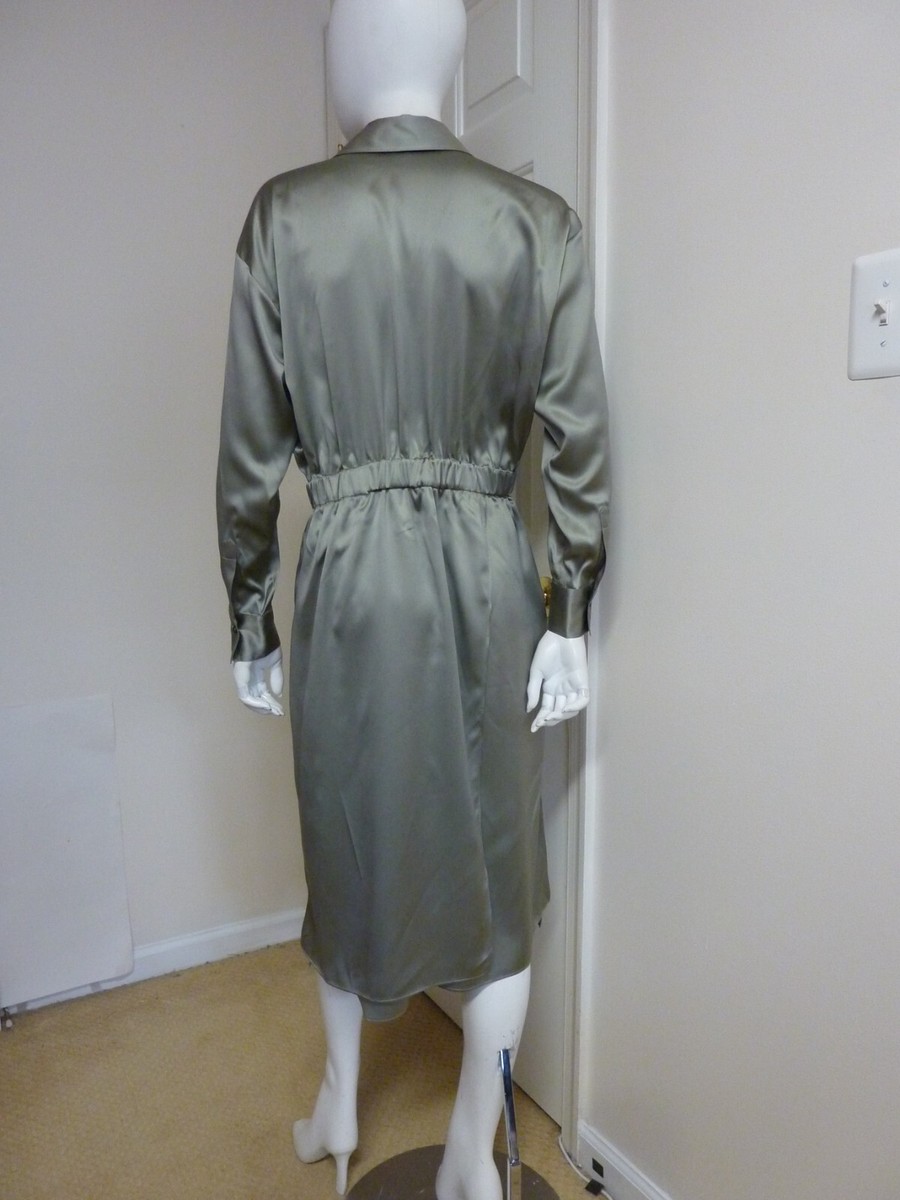 Brunello Cucinelli Silk Long Sleeve Midi Dress  Size:L   $4295    NWT View 5