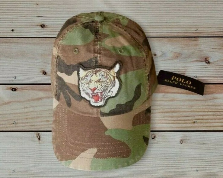 Polo Ralph Lauren CAMO TIGER PATCH Baseball Ball Cap Hat - One