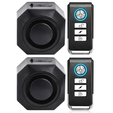 2× Rechargeable Bike Motorcycle Alarm Motion Sensor Waterproof Remote Anti Lost