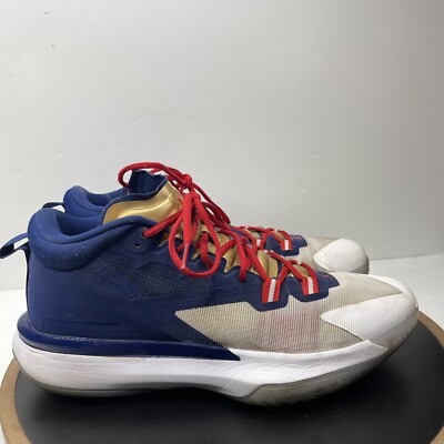 Jordan Zion Williamson's 1 USA Basketball Shoes Men 13 Blue White Red Gold