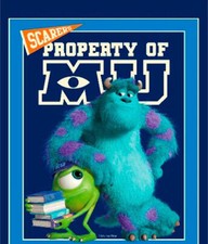 100 COTTON PIXAR'S MONSTERS UNIVERSITY Printed PANEL Fabric - SCARERS/ 45"WIDE