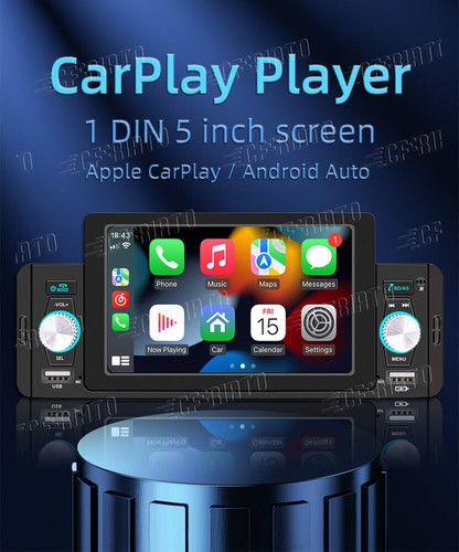 MP5 Single 1Din Car Stereo Radio For Apple/Android CarPlay 5" Touch Bluetooth FM - Picture 22 of 23