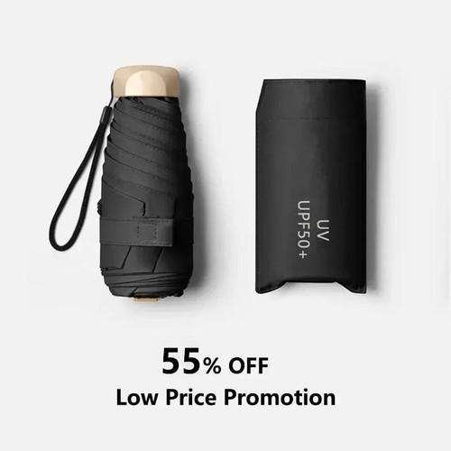 Mini sombrilla plegable cápsula paraguas de bolsillo con protección UV para sol y lluvia