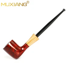 Freehand Olive Wood Tobacco Pipe Straight Cumberland Handcrafted Smoking Pipe