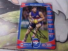 2014 Select Tom Liberatore HAND Signed AFL Trading Card #124 Western Bulldogs C2