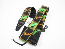 Fender Neon Monogrammed Guitar Strap Green and Orange 2 in.