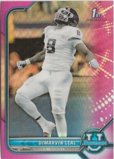 2022 Bowman University Chrome DeMarvin Leal Pink Refractor SP RC Steelers