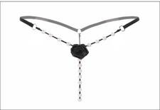 Sexy Thongs Panties Open Crotch Crotchless Night Underwear Pearl Lace G-string
