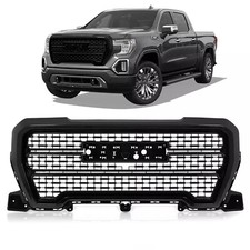Gloss Black Front Upper Grille Abs Grill For Gmc Sierra 1500 Denali 2019-2021