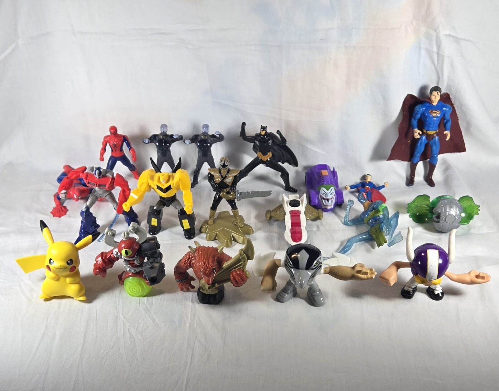 Assortment McDonald's Toys Lot Of 19 Pokemon Spiderman Superman Batman Transform