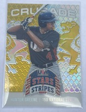 2015 Panini USA HUNTER GREENE Crusade GOLD. SSP. Prizm Rookie #d 17/25 REDS
