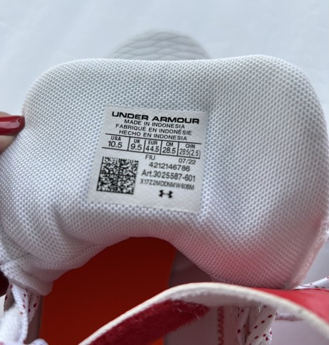 Botines de béisbol moldeados UA Harper 7 Mid RM 3025587-601 para hombre talla 10,5 blancos/rojos - Imagen 9 de 9