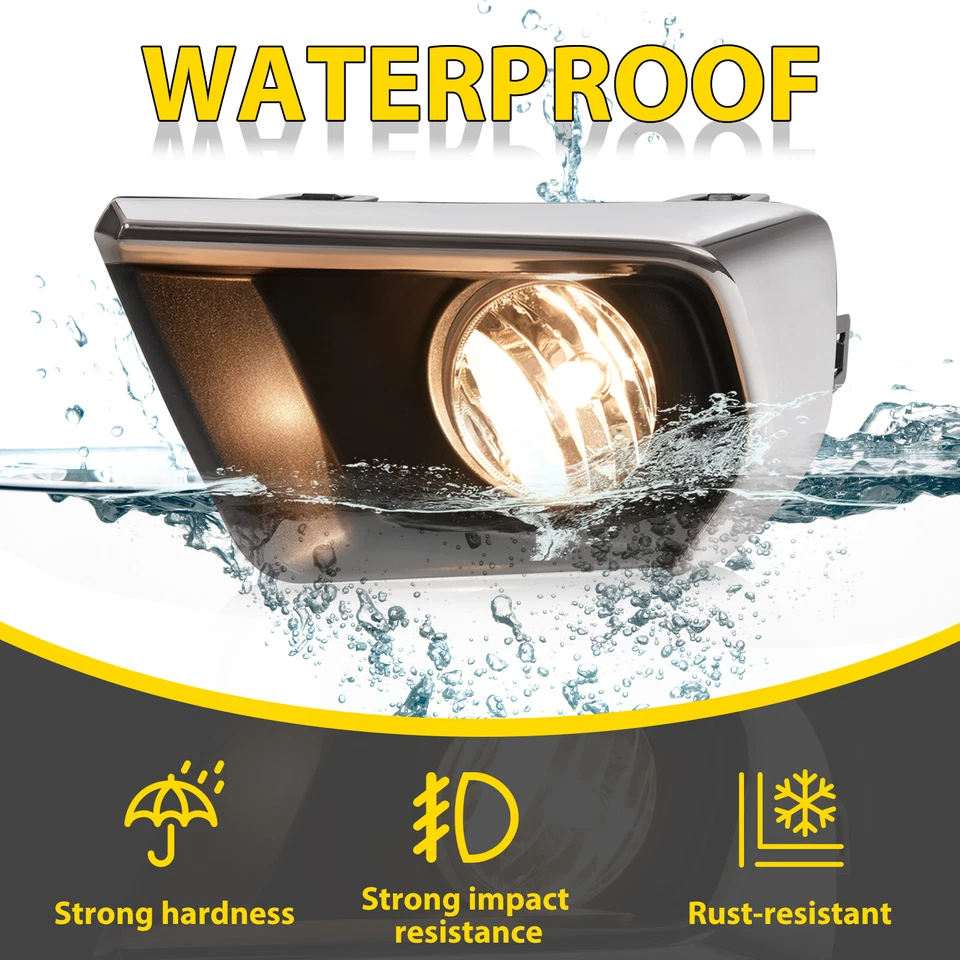 For Chevrolet Colorado 2021-2022 Clear Fog Lights w/ Chrome Bezel Wires Switch - Image 3 of 4