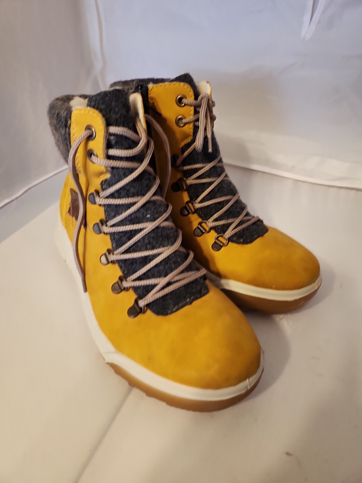 RIEKER LADIES Mustard ANKLE BOOTS, SIZE 