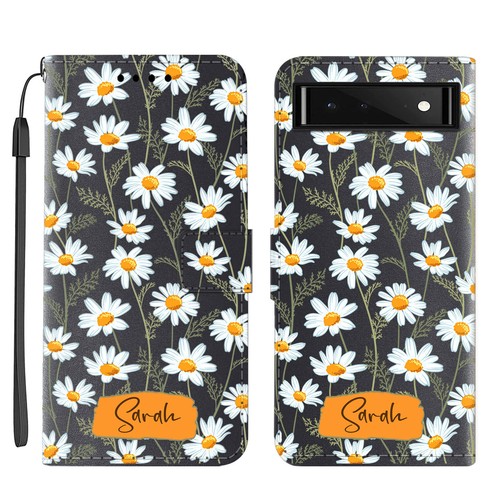 Flowers Wallet Case Personalised Leather Cover For Google Pixel 8 7 Pro 7A 8A 6A - Picture 14 of 82