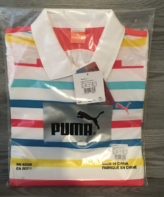 Puma Damen gestreifter Golf Duo Swing Graph Polo Pullover Kurzarm Shirt Größe 8