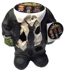 HALLOWEEN ZOMBIE SPOOKY LIGHT UP PUMPKIN STAND PROP DECOR 13  TALL