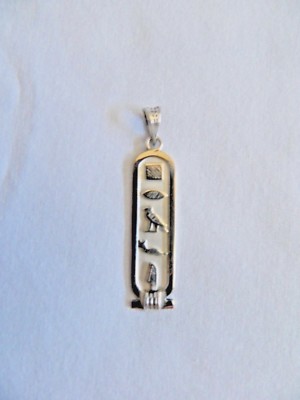 Egyptian Personalized Name Sterling Silver Cartouche In Hieroglyphic 3-9 Letters