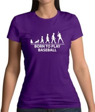 Born To Play Baseball - Womens T-Shirt - Base Ball Player Fan Love Bat